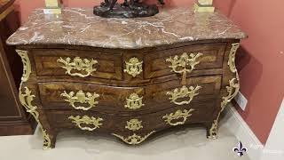 Antique French Régence Kingwood Ormolu Mounted Commode [upl. by Lluj]