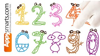 Draw Numbers 1 to 10 with Sago Mini Doodle Cast App iOS preschool [upl. by Dorsy617]