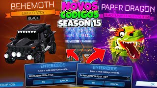 NOVOS CÓDIGOS HACKS E ITENS GRÁTIS FUNCIONANDO NA SEASON 15 DO ROCKET LEAGUE [upl. by Glynda]