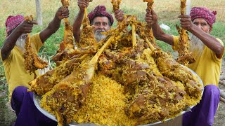 Mutton Full Legs Biriyani  Goat Legs Curry Mixed Rice Recipe Of Grandpa for Old Age Special People [upl. by Reinhart769]