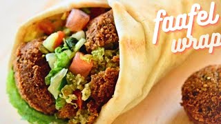 Falafel Wrap 🌯  Pita Bread  Falafel Hummus Chilli Sauce  Salad  Full Recipe 🩷 [upl. by Schuman]