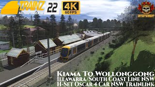 Trainz Railroad Simulator 2022  Kiama To Wollongong NSW Australia  HSet Oscar NSW Trainlink  4K [upl. by Nytsua355]