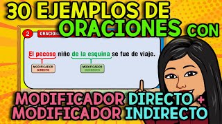 30 ORACIONES con MODIFICADOR DIRECTO  INDIRECTO [upl. by Ativet]