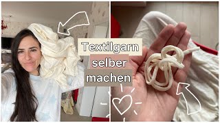 TEXTILGARN SELBER MACHEN  GANZ EINFACH  Mary Crochet [upl. by Brosine]