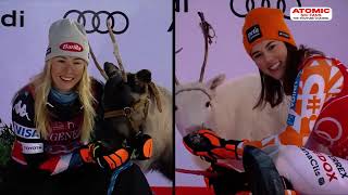 Mikaela Shiffrin about Petra Vlhova before Levi WC [upl. by Aloap]