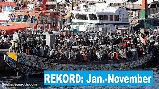 Canarias Kanaren aktuell 03122024 Neuer Rekord Die MigrantenZahlen vom Januar bis November [upl. by Cross]