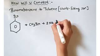 Conversion of Bromobenzene to toluene WurtzFitting reaction class 12 [upl. by Joacima13]