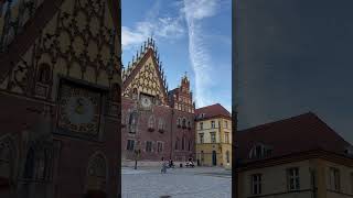 Astronomical clock on the facade of the old Town Hall of WroclawАстрономические часы Вроцлава [upl. by Art]