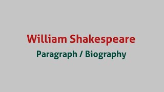 William Shakespeare  Paragraph  Biography Writing  ABTA Test Paper 2024 25 Page 118 [upl. by Alur585]