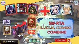 Combination of two illegal combos Viva Rag Leo and Shizuka Oberon【RTASW】Summoners War  RTA [upl. by Dnarb]