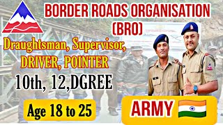 BRO Border Roads Organisation 🫡 Draughtsman Supervisor 🇮🇳  TurnerDriver Mechanical Transport [upl. by Bagley]