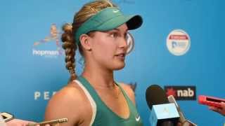 Eugenie Bouchard press conference  Hopman Cup 2015 [upl. by Acysej]