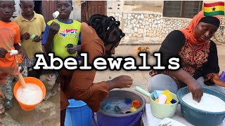 MAKING Ghanaian COCONUT ICE CREAM  ABELE WALLS  STEP BY STEPSunyani West AfricaBusiness ideas [upl. by Heim640]