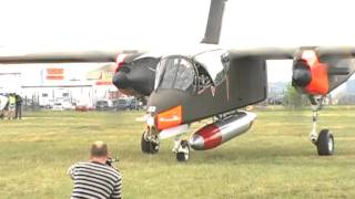 OV 10 Bronco parking and shut down engine Roudnice nad Labem Memorial Air Show 2011 [upl. by Ahsilahk827]