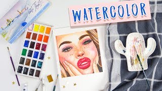 Gesicht malen mit Aquarellfarben  Watercolors  Foxy Draws [upl. by Sweet]