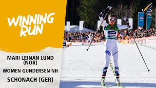 Mari Leinan Lund cruises to Gundersen NH win in Schonach  FIS Nordic Combined World Cup 2324 [upl. by Aronal]