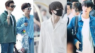 VID180514 BTS Spotted at Incheon Airport on the way heanding to LA for BBMAs [upl. by Atrebor752]