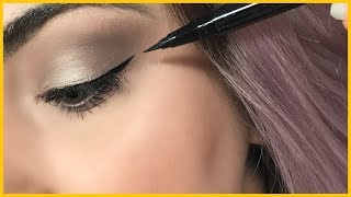 DÜŞÜK GÖZ KAPAĞI MAKYAJI  Düşük göz kapağına Eyeliner nasıl çekilir [upl. by Shanon]