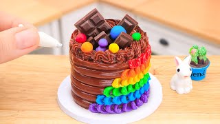 Rainbow KITKAT Chocolate Cake 🌈 Miniature Rainbow KITKAT Buttercream Cake Decorating Idea Recipes 🍰 [upl. by Nangatrad331]