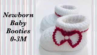 LEFT Handed How to crochet easy newborn baby booties  shoes  boots for girls or boys 170 [upl. by Sikorski873]