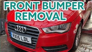 How to Remove Audi A3 Front Bumper Easy [upl. by Aniratac]