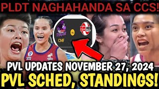 PVL GAME SCHEDULE STANDINGS AND RESULTS TODAY NOVEMBER 27 2024 PLDT NAGHAHANDA SA CREAMLINE [upl. by Gnoz]