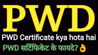 PWD kya hai  PWD Certificate kya hota hai  PWD categary kya hai pwd ka matalab kya hai what is pwd [upl. by Irrac]