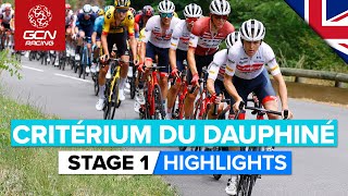 A Day For The Breakaway Or The Sprinters  Critérium Du Dauphiné 2022 Stage 1 Highlights [upl. by Mharba821]