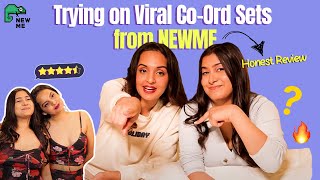 Rating Viral CoOrd Sets from NEWME TryOn Haul  Honest Review ft Vanshika Dubey amp Shivita Sharma [upl. by Shel448]