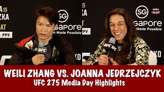 UFC 275 Weili Zhang vs Joanna Jedrzejczyk Media Day Highlights [upl. by Godewyn52]