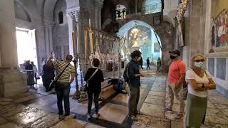 Rare Exposure A relic of the true cross in the Church of the Holy Sepulchre in Jerusalem [upl. by Costanzia]