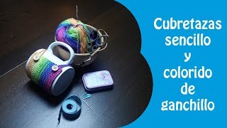 Como hacer un cubretazas sencillo de ganchillo  TUTORIAL [upl. by Linsk]