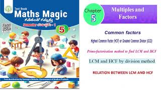 lcm and hcf by division methodprime factorisation method apscert 5th maths text book [upl. by Eenar763]