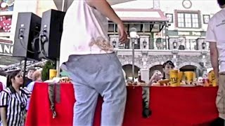 COMPETITIVE EATING FAIL  HOT DOG PUKE [upl. by Yednil]