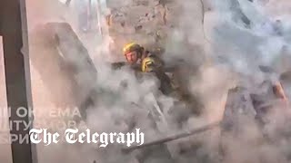 Ukrainian soldiers dive for cover as shells explode all around them near Bakhmut [upl. by Byrd140]