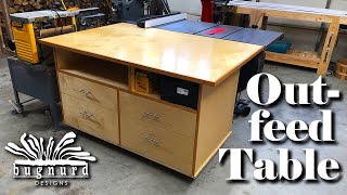 Outfeed Table Assembly Table Workbench with Storage  DIY Build  Woodworking Shop Project [upl. by Berthe]