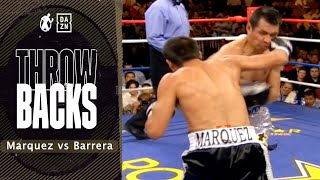 Throwback  Juan Manuel Marquez vs Marco Antonio Barrera Peso Pluma Barrera Hits Marquez When Down [upl. by Pamelina]