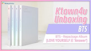 Ktown4u Unboxing BTS  Repackage album LOVE YOURSELF ANSWERFirst Press 방탄소년단 언박싱 [upl. by Aldus701]