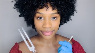 ASMR  FRIENDLY HEARING EXAM  ear to ear whispering tuning fork [upl. by Nodla]