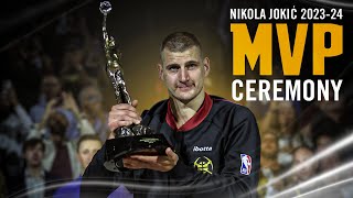 Nikola Jokić Full 202324 MVP Trophy Ceremony 🏆 [upl. by Dobb612]