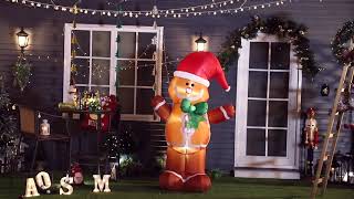 HOMCOM 18m Inflatable Gingerbread Man [upl. by Inohtna]