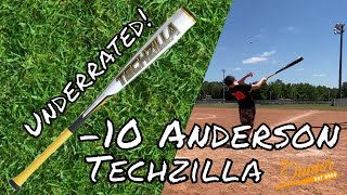 Hitting with the 10 Anderson Techzilla  USSSA Baseball Bat Reviews [upl. by Jone589]