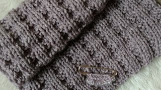 Knit Scarf Pattern Easy textured pattern Quick Knit [upl. by Aynat796]