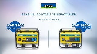 Aksa Jeneratör  AAP 3500  3500E Portatif Jeneratör Kullanımı [upl. by Banky]