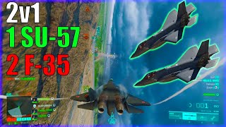 SU57 vs 2 F35E With Radar Missiles  Battlefield 2042 [upl. by Elyr]