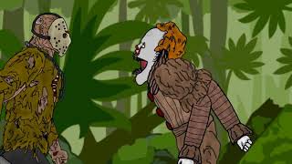 IT Pennywise vs Jason Voorhees  Drawing cartoons 2 [upl. by Friday]