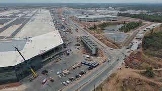 Tesla Gigafactory Texas  11124  tesla railyard flyaround  GigaTexas 360 flyaround [upl. by Adlih]