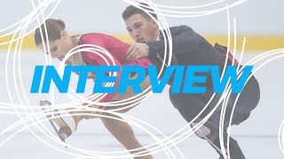 Interview Anastasia Mishina amp Aleksandr Galliamov RUS  WorldJFigure 2019 [upl. by Elladine]