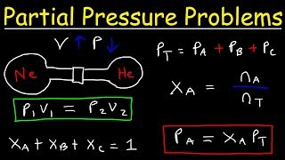 Daltons Law of Partial Pressure Problems Mole Fraction Chemistry Gas Laws [upl. by Cuthburt]