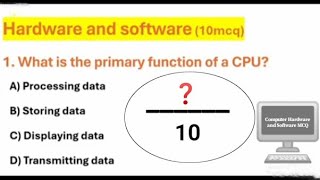 HARDWARE AND SOFTWARE 10 MCQ  JKSSB  LEC  02  JKP 📚 CONSTABLE  JKPSC [upl. by Trix]